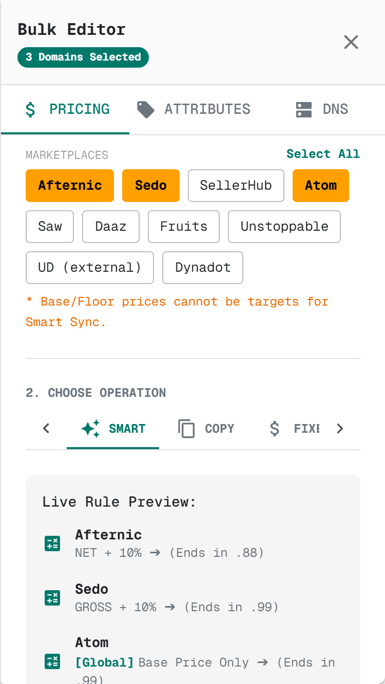 Bulk Control UI
